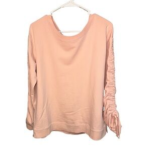 Sanctuary Pink Ruched Long Sleeve Sweater